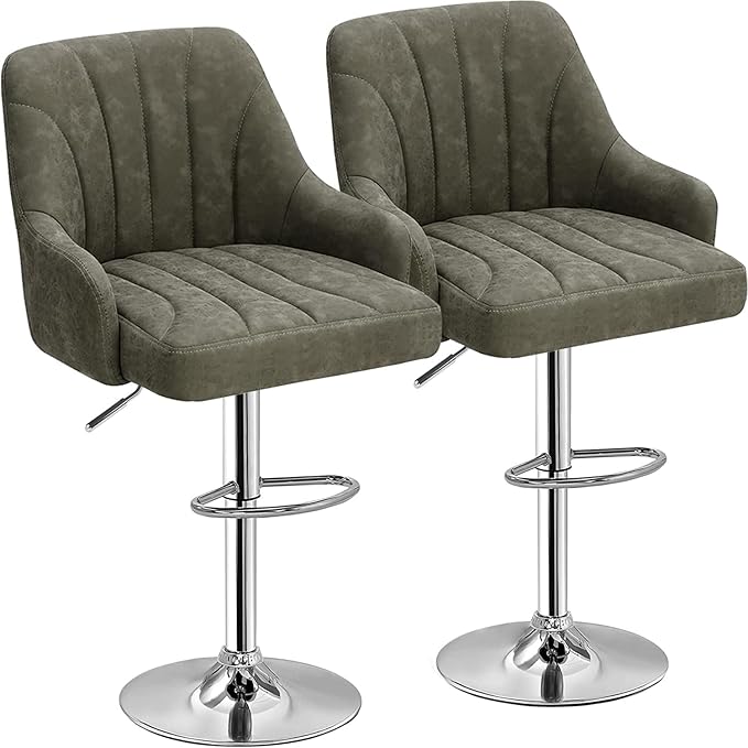 VECELO Bar Stools Set of 2, Adjustable Barstools, Counter Height Stools by VECELO