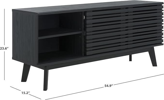 SAFAVIEH ESMA TV Stand for up to 60" Flatscreen – Black, Low Sideboard - Image 2