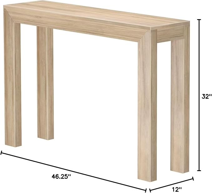 Plank+Beam Modern Solid Wood Console Table, 46.25 Inch, Sofa Table, Narrow - Image 2