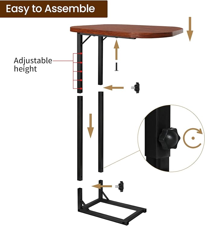 Premium Adjustable C-Shaped End Table - Image 7