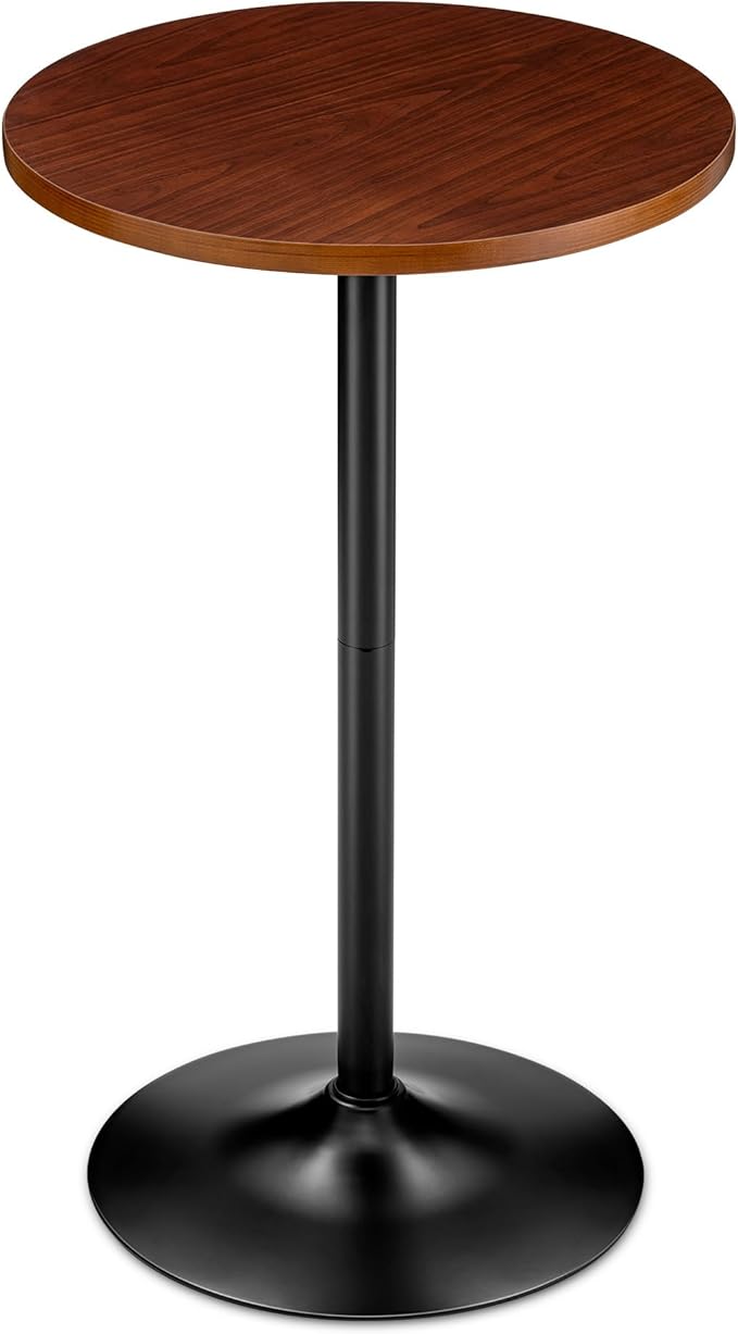 Glitzhome 39.5" H Round Pub Bistro Table, Round Bar Table Wood Top by Glitzhome