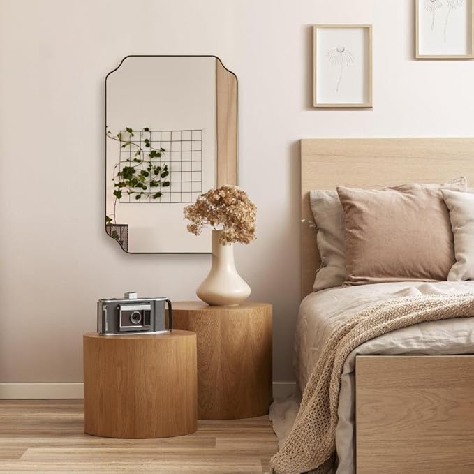ANDY STAR Brushed Gold Mirror, Rounded Rectangle Bathroom Mirror - Image 8