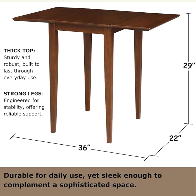 IC International Concepts, Small Drop Leaf Dining Table - Image 3