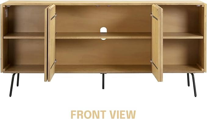 NTC Veil Modern Sideboard with 4 Doors, Buffet Cabinet with Vertical Groove - Image 4