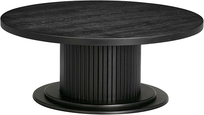 NTC 40 Inch Summit Modern Classic Tambour Wooden Round Coffee Table – - Image 3