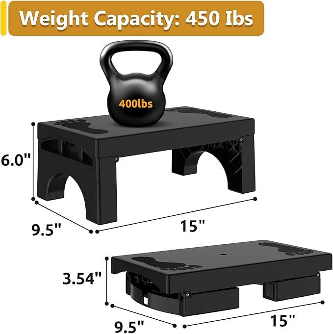 Step Stool Foldable for Adults Kids, Heavy Duty Non-Slip Folding Stepping Stool - Image 4