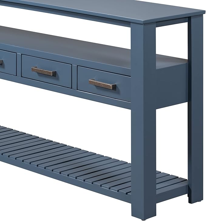 Ball & Cast 62.2“ Contemporary 4 Drawers Console Table, Long Entryway-Table - Image 9
