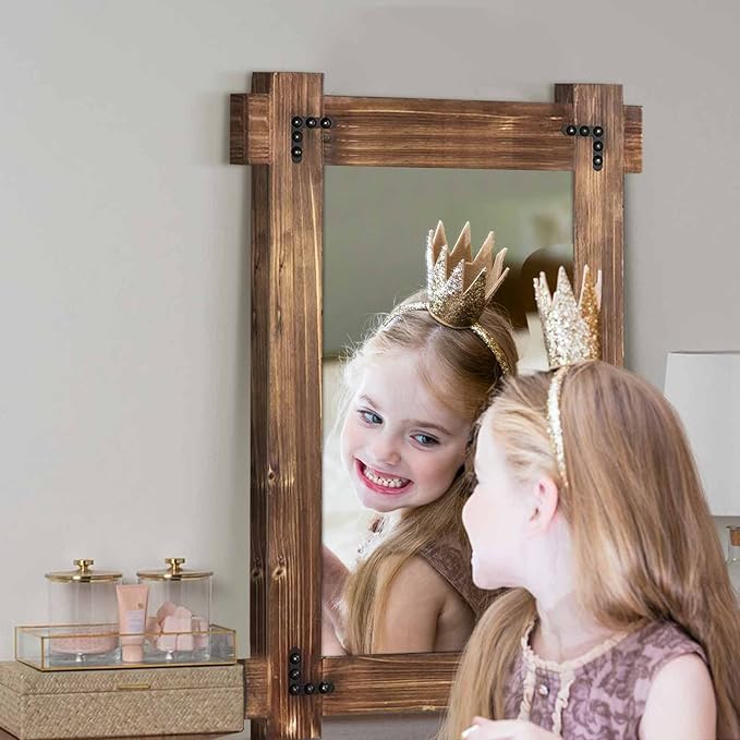 MeMoreCool Rustic Wood Mirror for Bathroom, Decorative Framed Farmhouse Vanity - Image 6