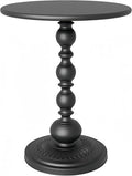 Metal Small End Table, Vintage Matte Black Round Side Table Nightstand by Funecy
