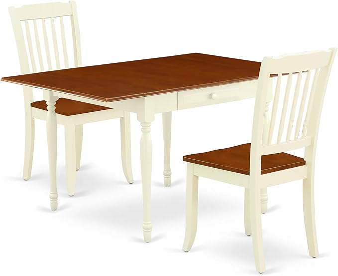 East West Furniture MZDA3-WHI-W 3 Piece Dining Table Set by EastWestFurniture