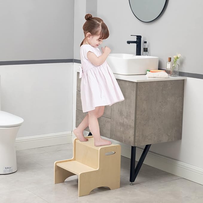 WOOD CITY Wooden Toddler Step Stool - Image 3