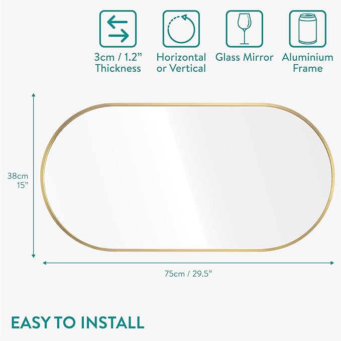 Navaris Oval Wall Mirror - Image 4