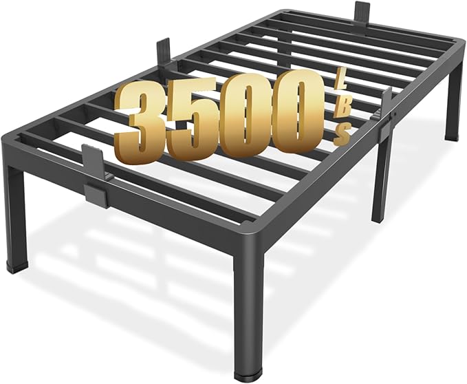 FUIOBYVV Twin Bed Frames with Round Corner Edge Legs 18 inch High 3500 lbs by FUIOBYVV