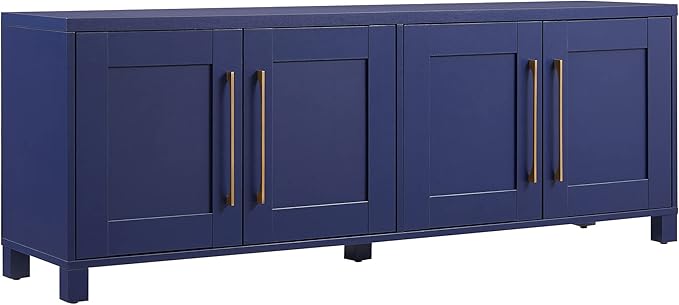 Henn&Hart Rectangular TV Stand for TV's up to 75" in Dark Blue, for Home by HennHart