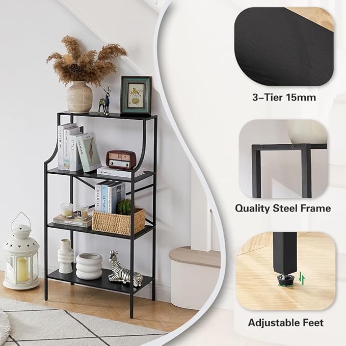 4 Tier Bookshelf, Entryway Standing Shelf Units - Image 4