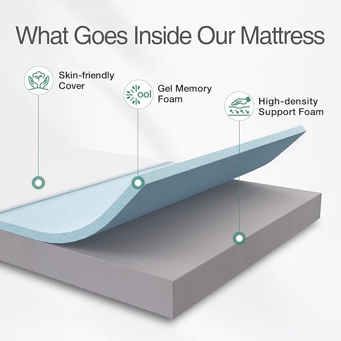 Novilla Twin Mattress 6 Inch, Gel Twin Memory Foam Mattressess in a Box - Image 3