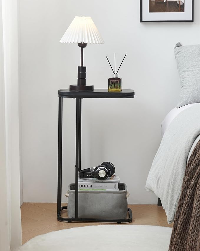 C Shaped End Table, 27 Inches High Small Side Table - Image 6