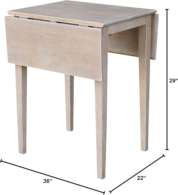 IC International Concepts, Solid Wood Small Drop Leaf Dining Table, Solid Real - Image 16