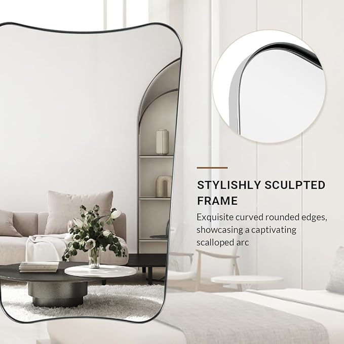 ANDY STAR Brushed Nickel Bathroom Mirror, 22x30 Silver Metal Framed Mirrors - Image 7