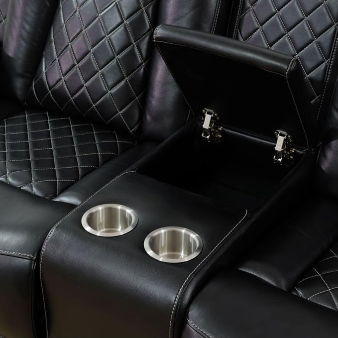 Electric Power Recliner Loveseat Set Living Room Furniture, Comfy Home Theater - Image 6