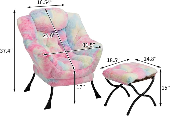 HollyHOME Faux-Fur Lazy Chair - Image 2