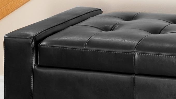 Ball & Cast 50.8" Upholstered Leather Storage Ottoman - Image 4