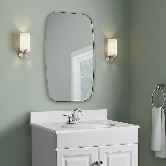 ANDY STAR Brushed Nickel Mirror, 24x32’’ Oval Mirror - Image 6