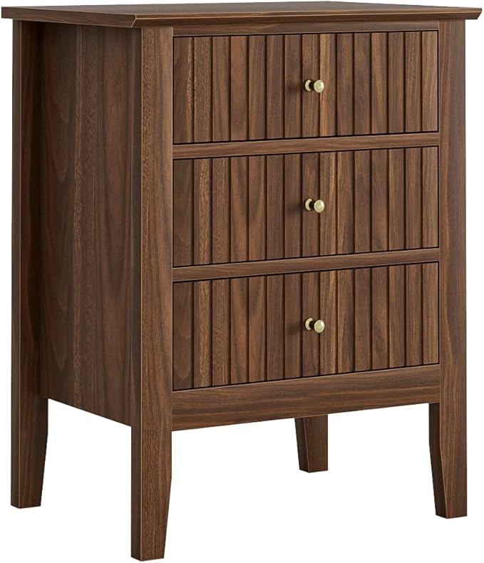 Night Stand, Fluted Nightstand Bedside Tall Farmhouse Nightstand - Image 9