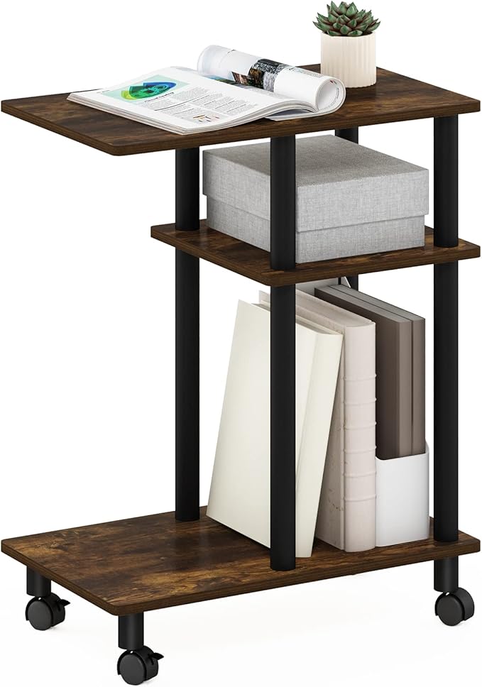 Furinno Turn-N-Tube C Shaped Side Table by Furinno-FitsYourSpaceFitsYourBudget