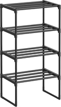 SONGMICS Shoe Rack, 4-Tier Shoe Organizer, Metal Storage Shelf, Upright or by SONGMICSbySONGMICSHOME