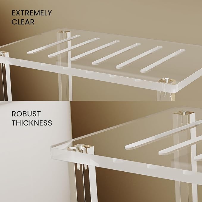 Acrylic Shower Bench for Inside Shower 13.98" D X 21.26" W X 18.31" H, Heavy - Image 4