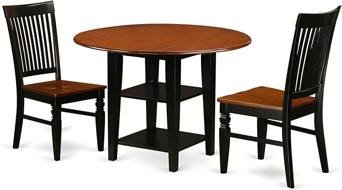 East West Furniture SUWE3-BCH-W 3 Piece Dining Room Furniture Set Contains a by EastWestFurniture