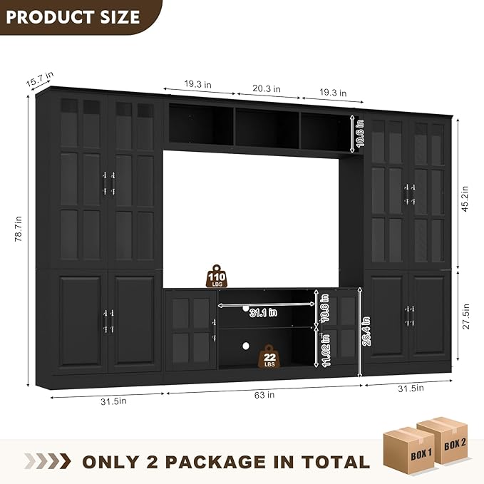 4-Piece Wall Unit TV Stand - Image 7