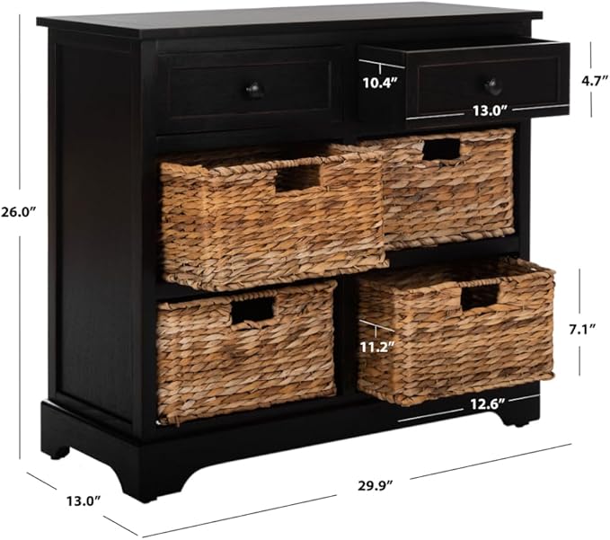 SAFAVIEH American Homes Collection Herman Vintage Black Storage Unit - Image 3