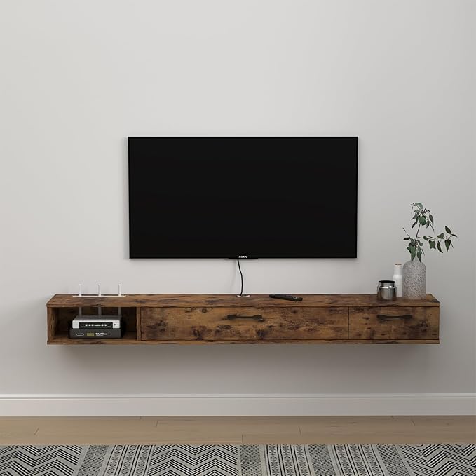 Pmnianhua Farmhouse Floating TV Stand by Pmnianhua