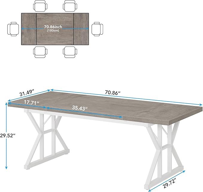 Tribesigns Farmhouse Dining Table - Image 2