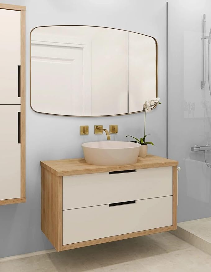 ANDY STAR Gold Mirror, 30x48’’ Brushed Gold Oval Mirror - Image 6