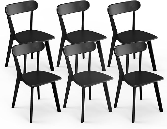 Solid Wood Dining Chairs Set of 6, Wooden Dining Room Chairs - Image 3