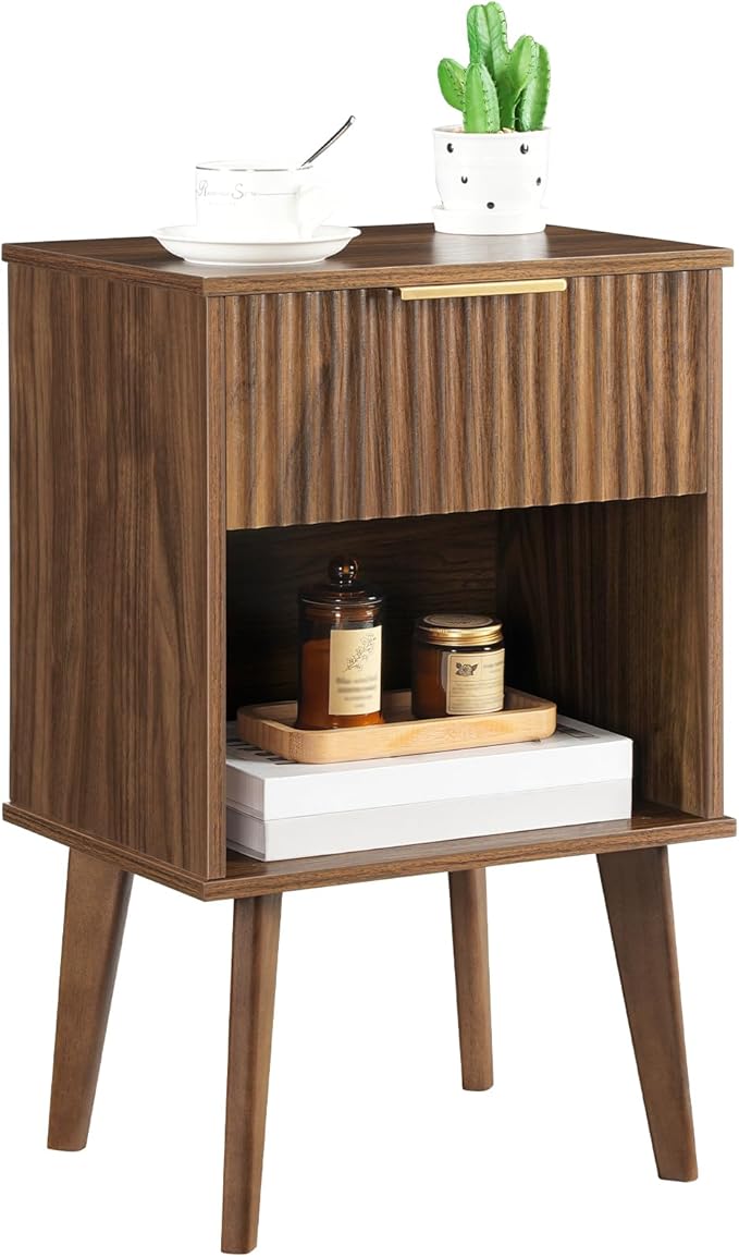 End Table, Fluted Night Stand, Modern Side Table, Bedside Table by MAHANCRIS