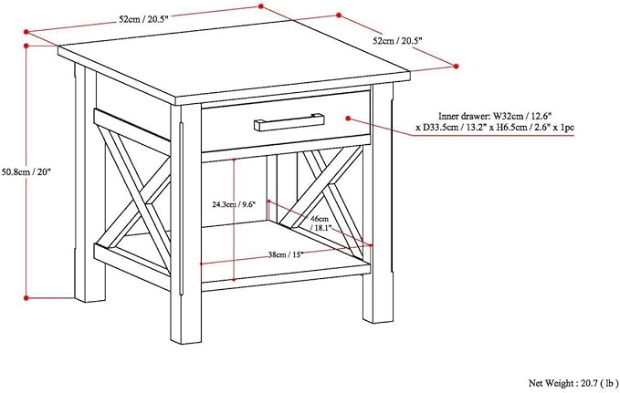 SIMPLIHOME Kitchener SOLID WOOD 21 inch Wide Square Contemporary End Side Table - Image 3