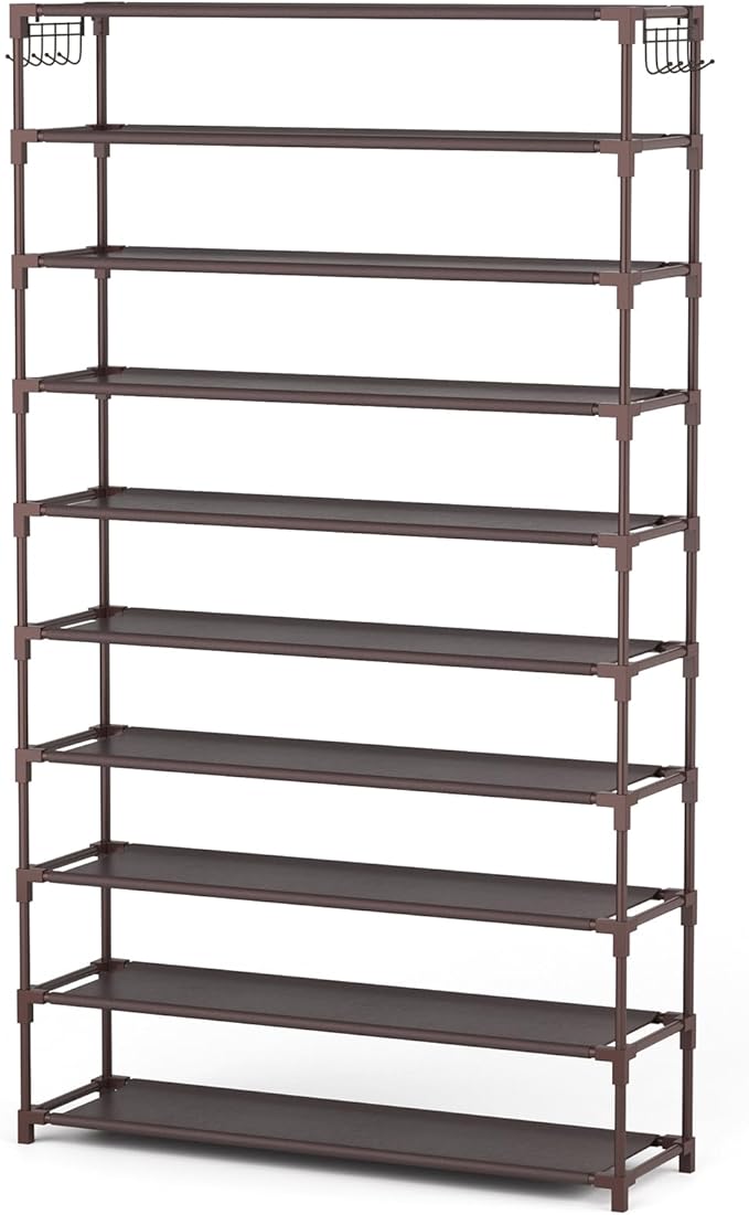 10 Tiers Shoe Rack 50 Pairs Large Capacity Tall Shoe Organizer Sturdy Shoe - Image 8