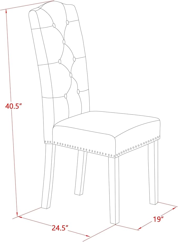 East West Furniture ELP3T16 Elsa Parson Dining Chairs - Image 3