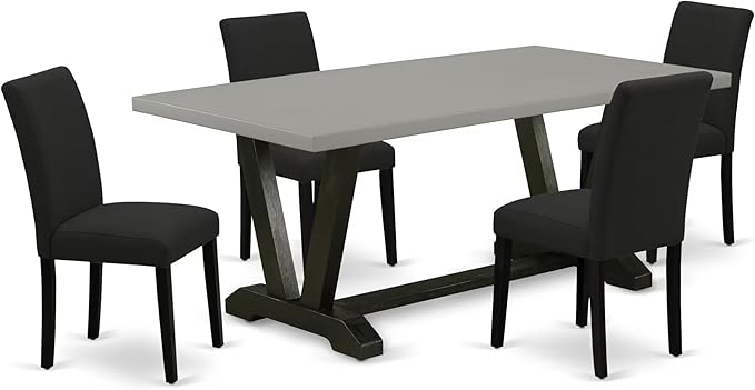 East West Furniture V697AB624-5 5 Piece Dining Table Set Includes a Rectangle by EastWestFurniture
