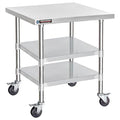 DuraSteel Stainless Steel Work Table 30" x 30" x 34" Height w/ 4 Caster Wheels by DuraSteel