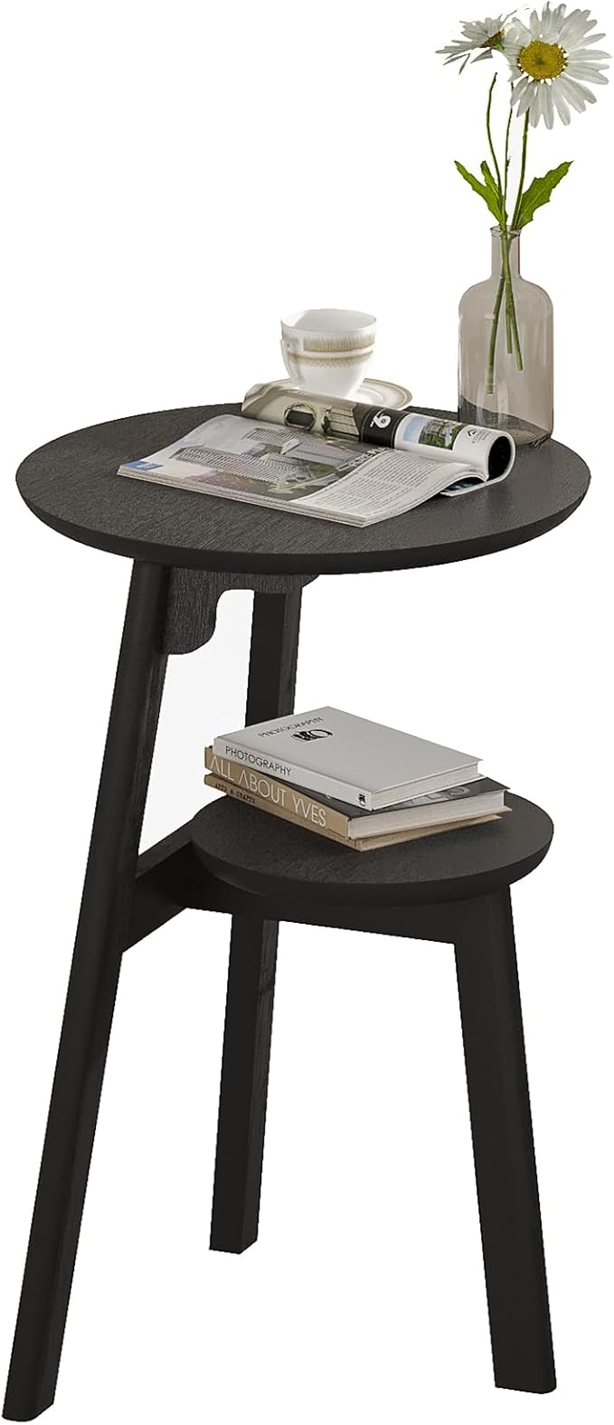 ChooChoo Round End Table for Small Spaces, Narrow Side Table, Accent Table - Image 8