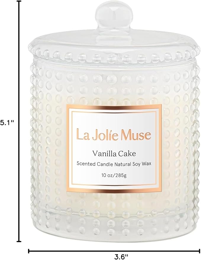 LA JOLIE MUSE Vanilla Cake Scented Candles, Vanilla Candles - Image 7