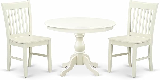 East West Furniture HBNF3-LWH-W 3 Piece Dining Room Furniture Set Contains a by EastWestFurniture