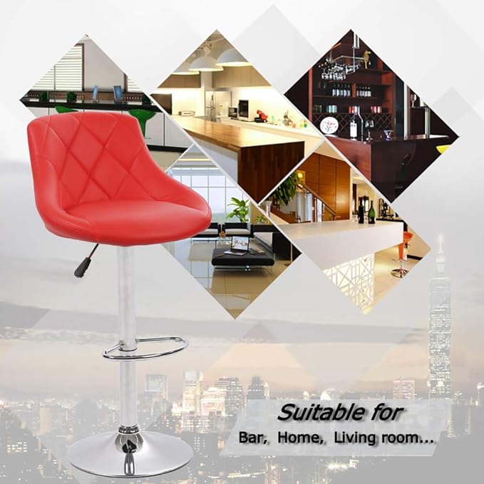 Bar Stools Barstools Swivel Stool Set of 2 Height Adjustable Bar Chairs - Image 8