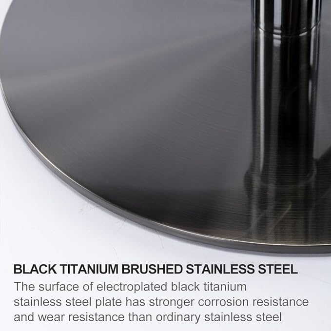 Black Titanium Stainless Steel Bar Stools, Grade Modern Leather Bar Chair - Image 6