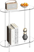 Acrylic Console Table, 2-Tier Oval Frame Sofa Table, 29.53" Small Modern by Unknown